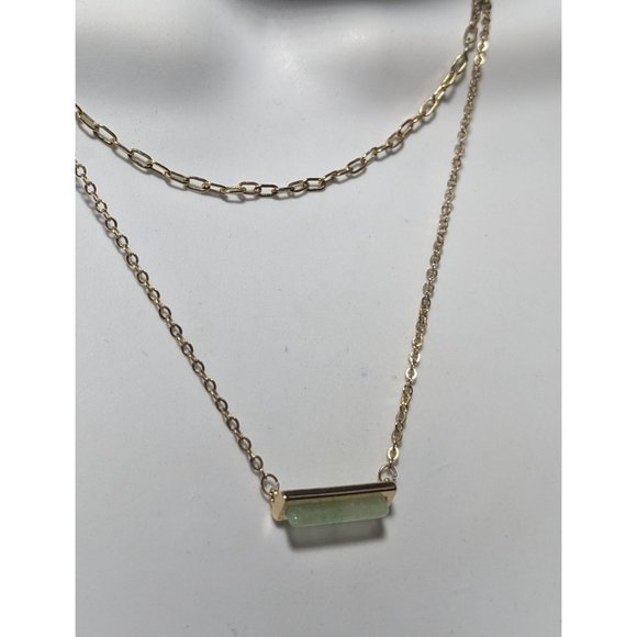Minimalist Layered Chain Stone Necklace - Picture 6 of 7